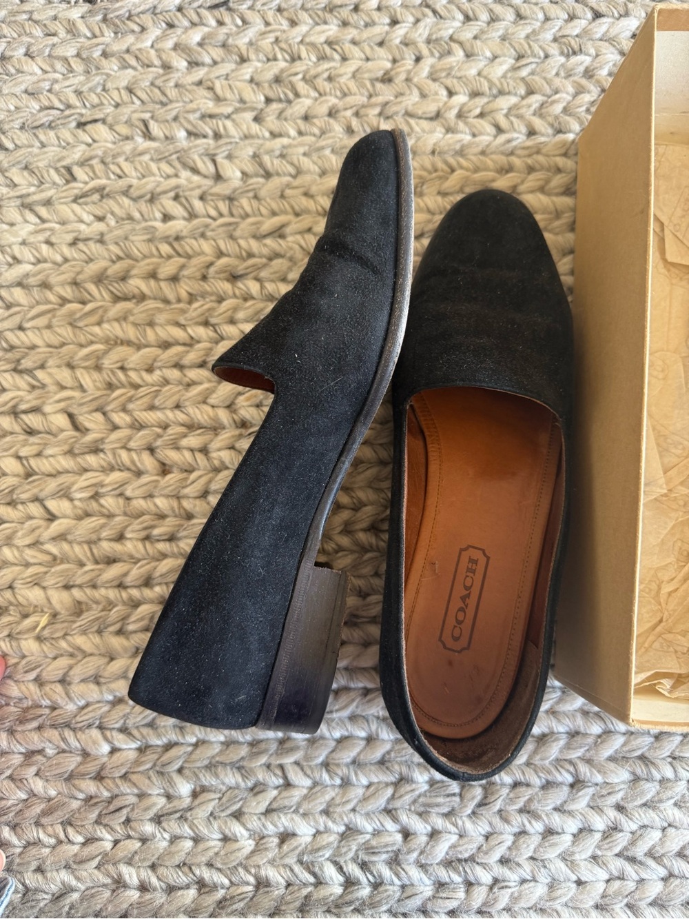 Coach Black Suede Slip-On Loafer